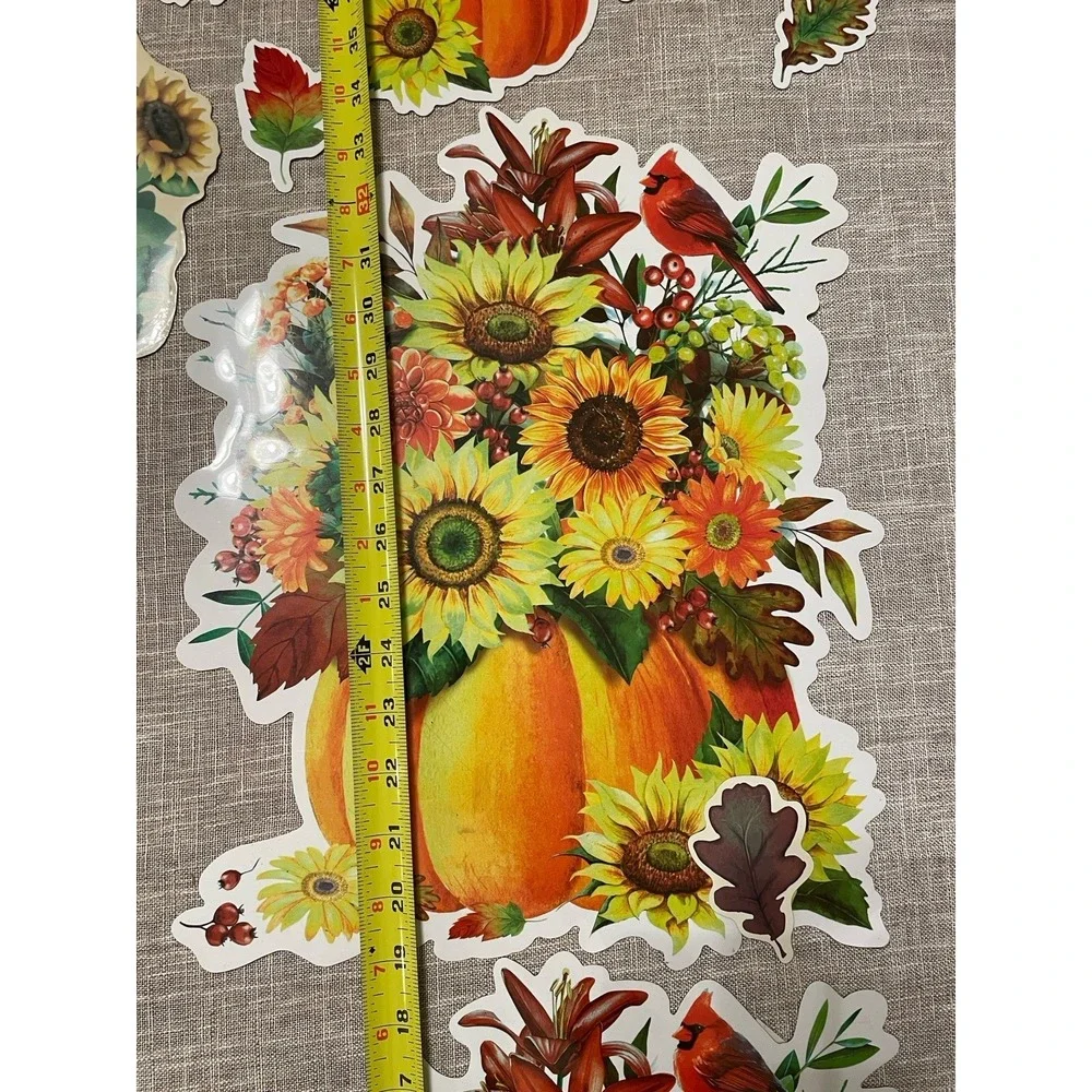 Vtg Die Cut Large Fall Autumn Thanksgiving Magnets Glossy Flexible Turkey Garage